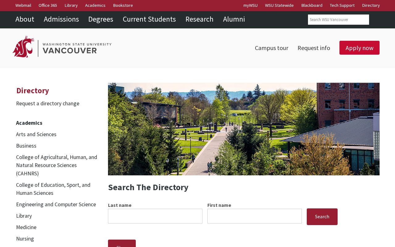 Salmon Creek people directories page for WSU Vancouver contacts