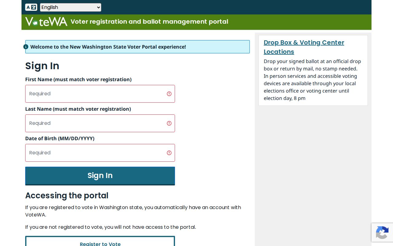 Salmon Creek voter registration lookup on VoteWA
